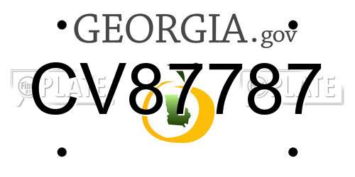 CV87787 Georgia License Plate