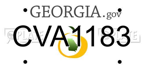 CVA1183 Georgia License Plate