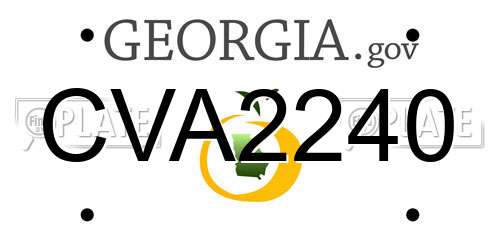 CVA2240 Georgia License Plate
