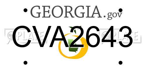 CVA2643 Georgia License Plate