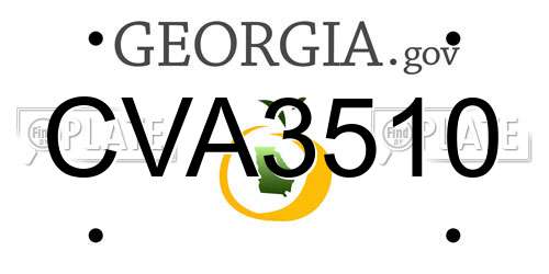 CVA3510 Georgia License Plate