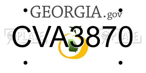 CVA3870 Georgia License Plate