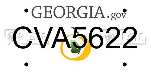 CVA5622 Georgia License Plate
