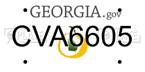 CVA6605 Georgia License Plate