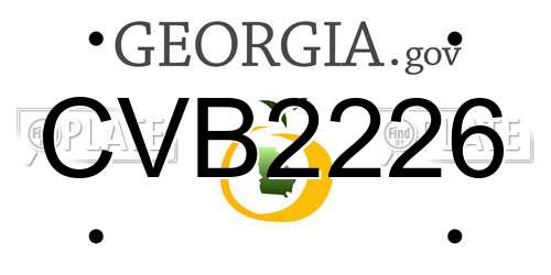 CVB2226 Georgia License Plate