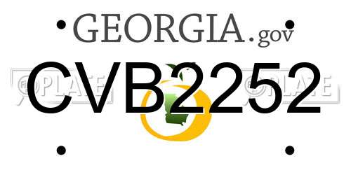 CVB2252 Georgia License Plate