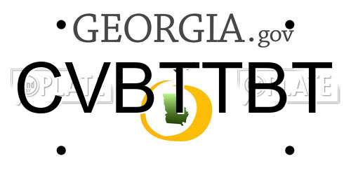 CVBTTBT Georgia License Plate