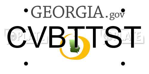 CVBTTST Georgia License Plate