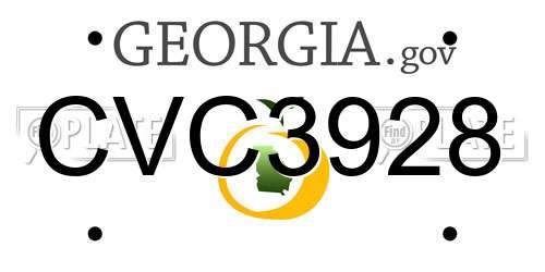 CVC3928 Georgia License Plate