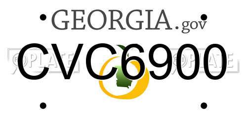 CVC6900 Georgia License Plate