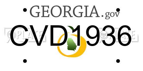 CVD1936 Georgia License Plate