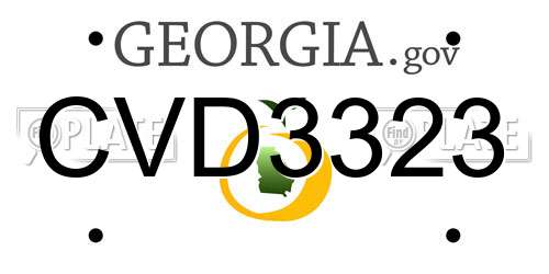 CVD3323 Georgia License Plate