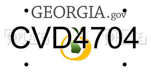 CVD4704 Georgia License Plate