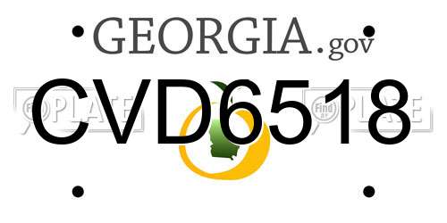 CVD6518 Georgia License Plate