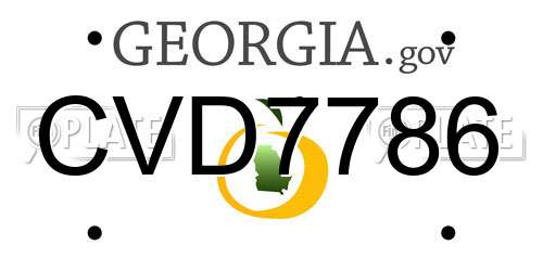 CVD7786 Georgia License Plate