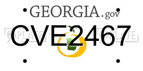 CVE2467 Georgia License Plate