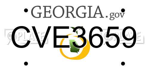 CVE3659 Georgia License Plate