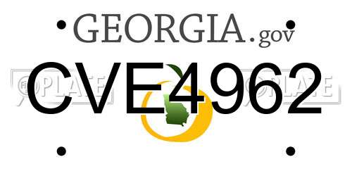 CVE4962 Georgia License Plate