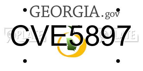 CVE5897 Georgia License Plate