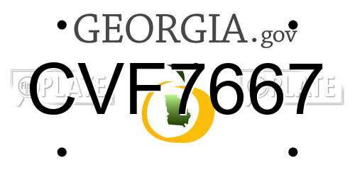 CVF7667 Georgia License Plate