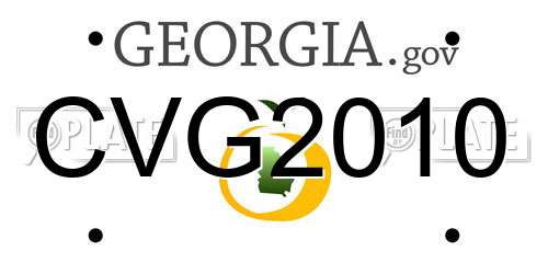 CVG2010 Georgia License Plate