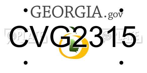 CVG2315 Georgia License Plate