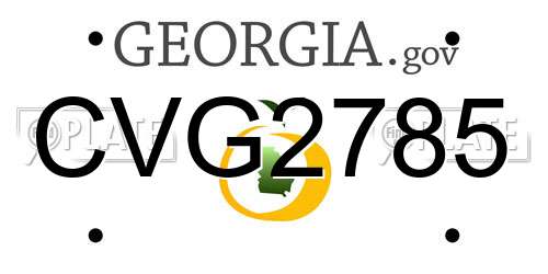 CVG2785 Georgia License Plate