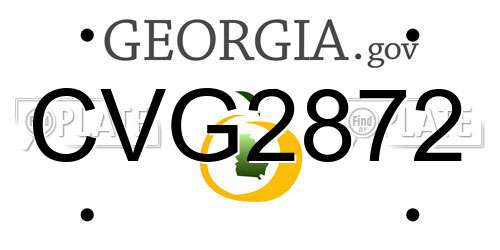 CVG2872 Georgia License Plate