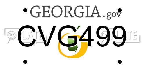CVG499 Georgia License Plate