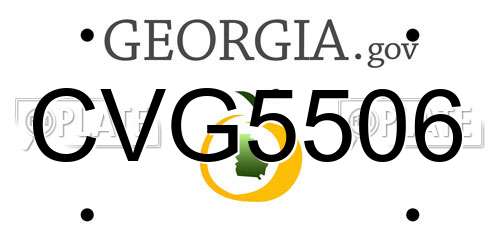 CVG5506 Georgia License Plate