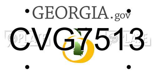 CVG7513 Georgia License Plate