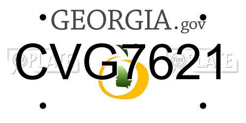 CVG7621 Georgia License Plate