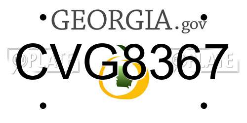 CVG8367 Georgia License Plate