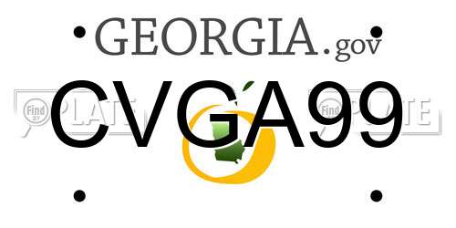 CVGA99 Georgia License Plate
