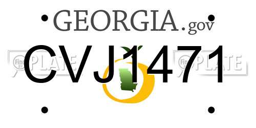 CVJ1471 Georgia License Plate