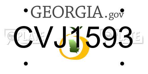 CVJ1593 Georgia License Plate