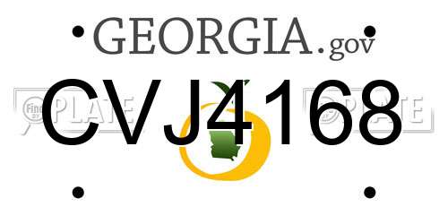 CVJ4168 Georgia License Plate