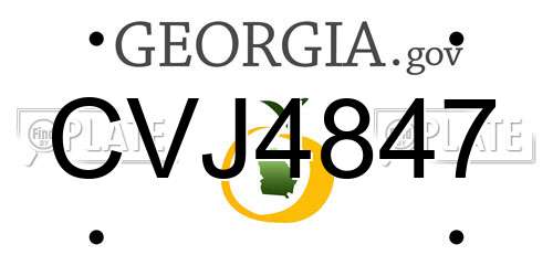 CVJ4847 Georgia License Plate
