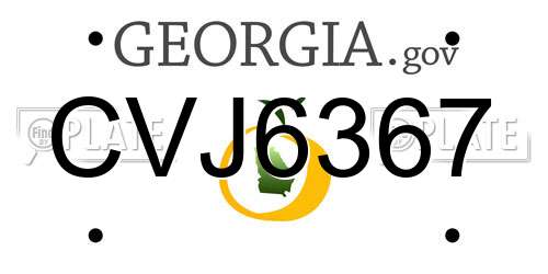 CVJ6367 Georgia License Plate
