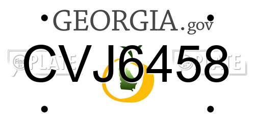 CVJ6458 Georgia License Plate