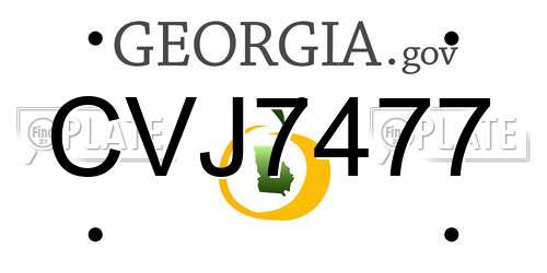 CVJ7477 Georgia License Plate