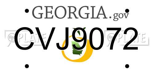 CVJ9072 Georgia License Plate