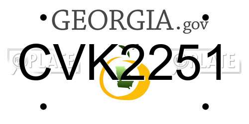 CVK2251 Georgia License Plate