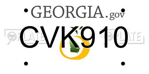 CVK910 Georgia License Plate