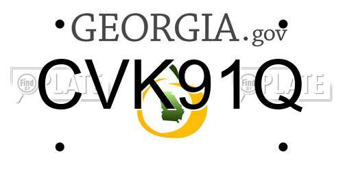 CVK91Q Georgia License Plate