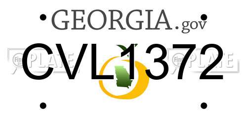CVL1372 Georgia License Plate