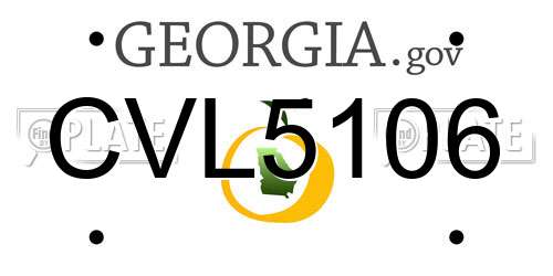 CVL5106 Georgia License Plate
