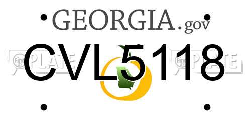 CVL5118 Georgia License Plate