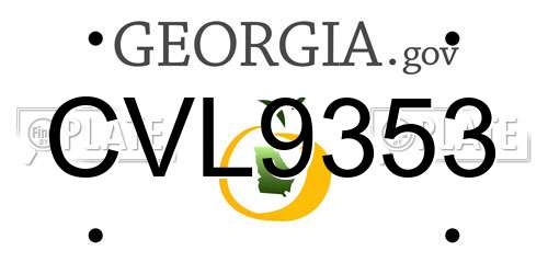 CVL9353 Georgia License Plate