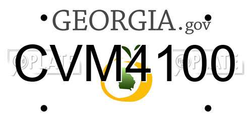 CVM4100 Georgia License Plate
